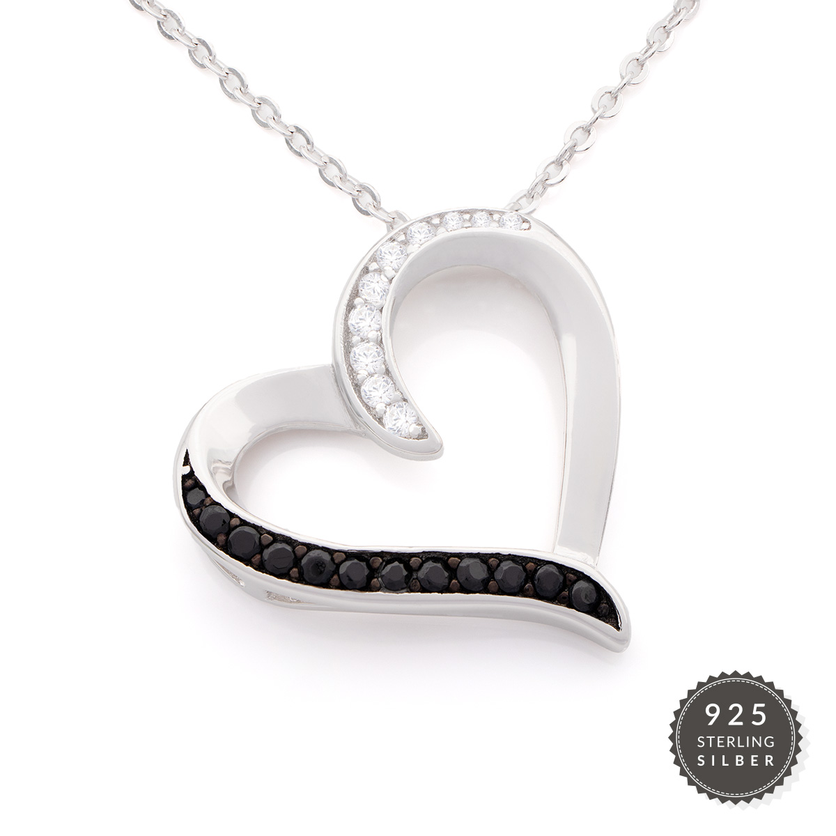 Halskette Black Diamond Heart