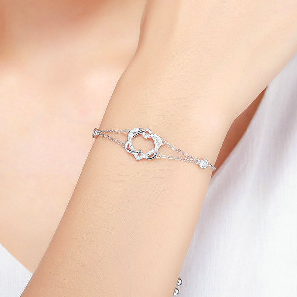 Armkette Double Silver Heart