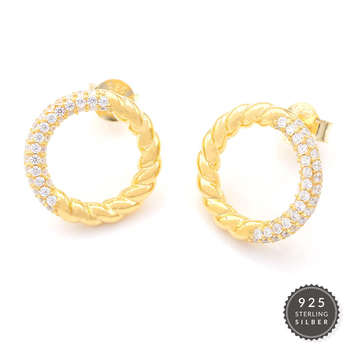 Ohrringe Twisted Diamond Circle