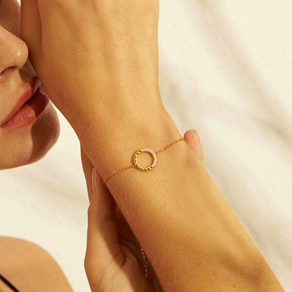 Armkette Twisted Diamond Circle