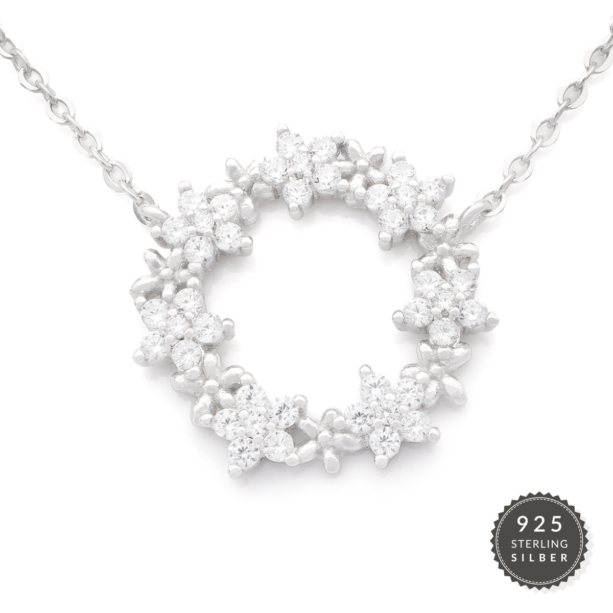 Halskette Silver Flower Circle
