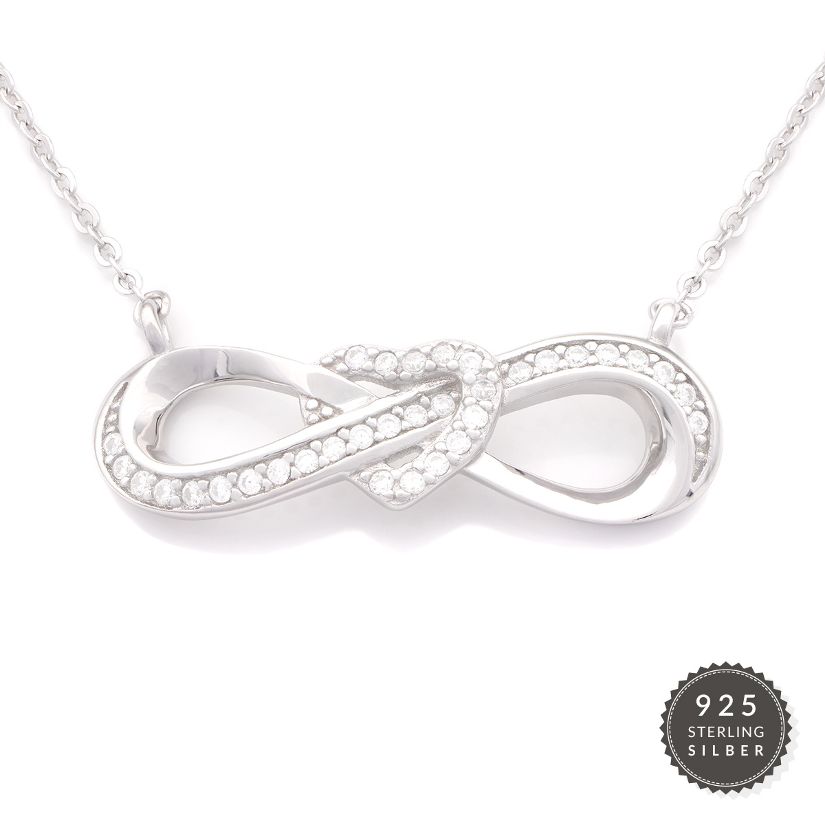 Halskette Silver Heart Infinity