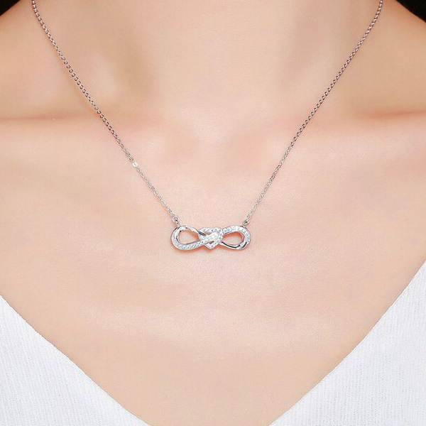 Halskette Silver Heart Infinity