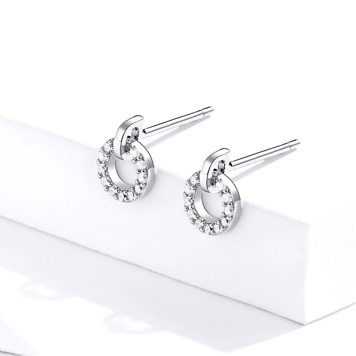 Ohrringe Simple Diamond Circle