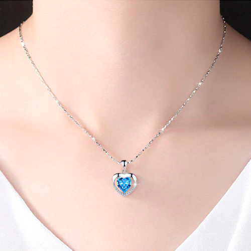 Halskette Blue Heart