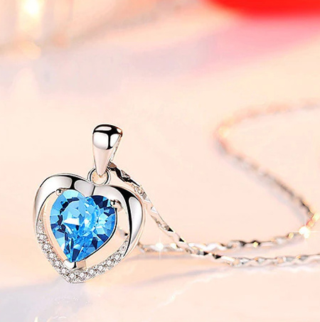 Halskette Blue Heart